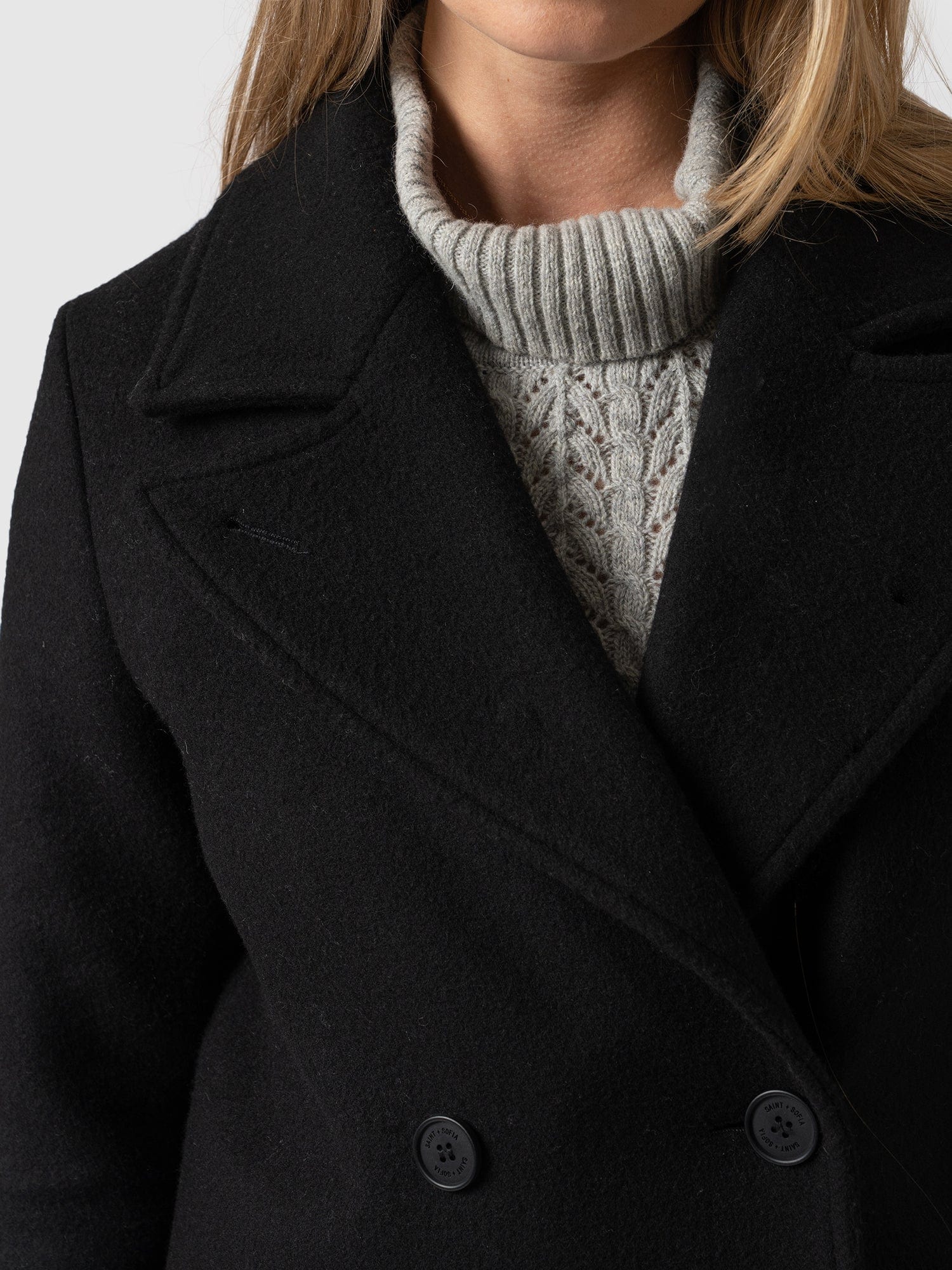 Hampton Coat Black - Women's Coats | Saint + Sofia® USA